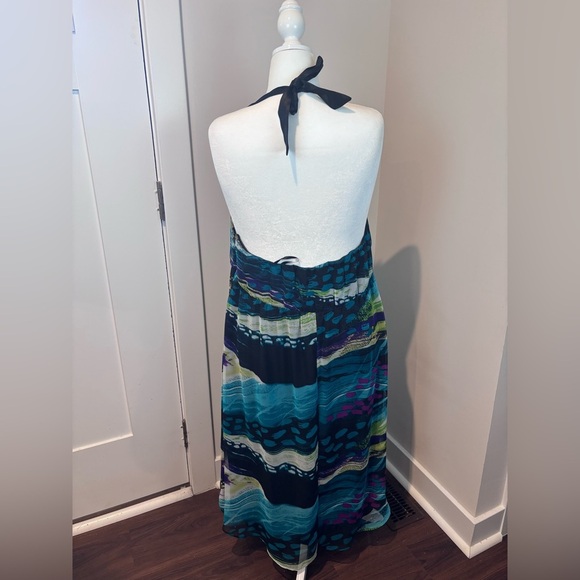 Lane Bryant Halter Maxi Dress 22 Multicolor Abstract Print - Picture 5 of 11
